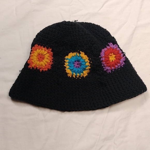 Crochet Bucket Hat Handmade with Colorful Stitching - Picture 6 of 9